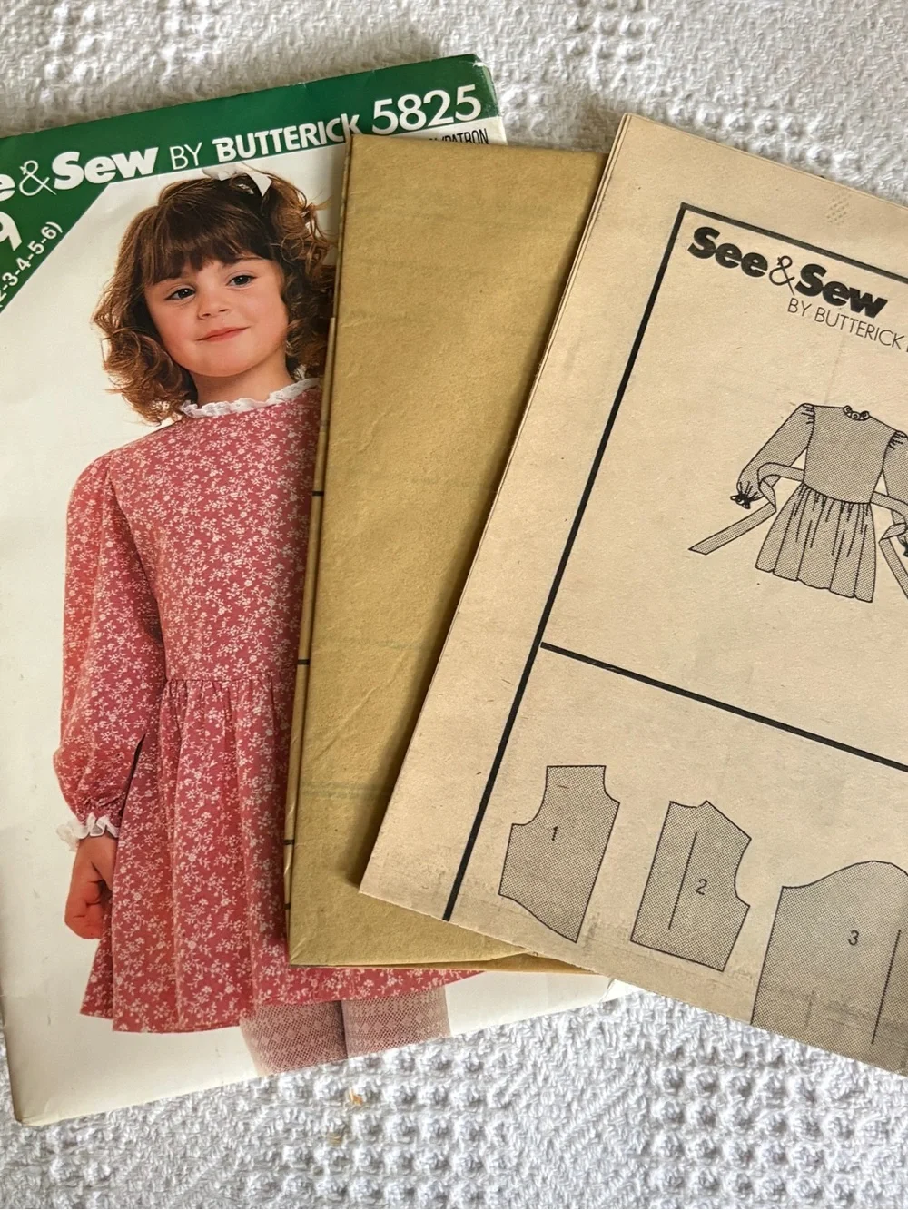 Vintage Butterick See & Sew Pattern 5825 for Toddler/Girl’s Dress